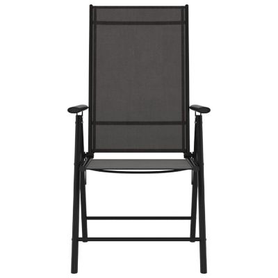 vidaXL Folding Patio Chairs 6 pcs Textilene Black Image 3