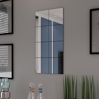 vidaXL Frameless Mirror Tiles Glass 8 pcs 8.1" Image 1