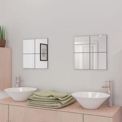 vidaXL Frameless Mirror Tiles Glass 8 pcs 8.1" Image 2