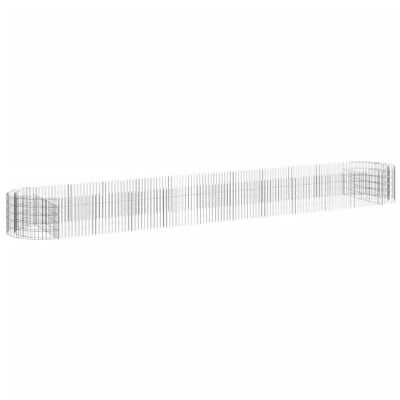vidaXL Gabion Raised Bed Galvanized Iron 236.2"x39.4"x19.7" Image 1