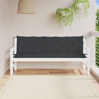 vidaXL Garden Bench Cushions 2pcs Black 70.9"x19.7"x2.8" Oxford Fabric Image 1