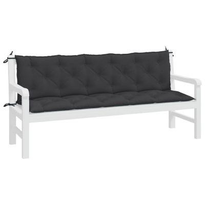 vidaXL Garden Bench Cushions 2pcs Black 70.9"x19.7"x2.8" Oxford Fabric Image 2