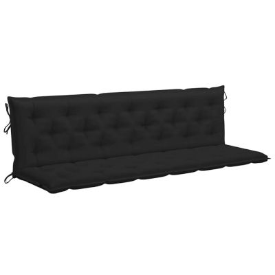 vidaXL Garden Bench Cushions 2pcs Black 78.7"x19.7"x2.8" Oxford Fabric Image 2