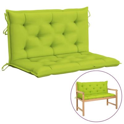 vidaXL Garden Bench Cushions 2pcs Bright Green 39.4"x19.7"x2.8" Oxford Fabric Image 1