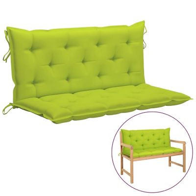 vidaXL Garden Bench Cushions 2pcs Bright Green 47.2"x19.7"x2.8" Oxford Fabric Image 1