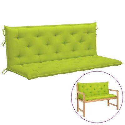 vidaXL Garden Bench Cushions 2pcs Bright Green 59.1"x19.7"x2.8" Oxford Fabric Image 1