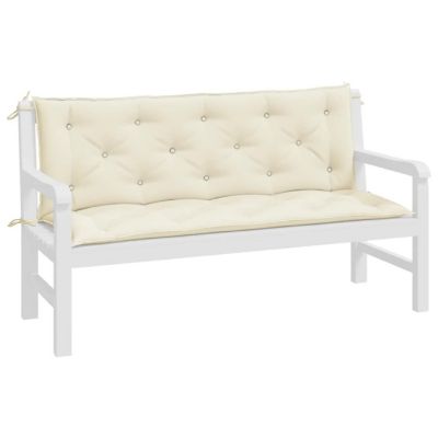vidaXL Garden Bench Cushions 2pcs Cream White 59.1"x19.7"x2.8" Oxford Fabric Image 2