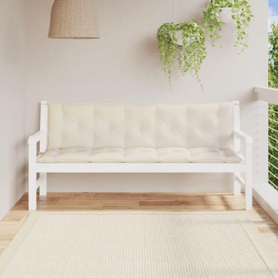 vidaXL Garden Bench Cushions 2pcs Cream White 70.9"x19.7"x2.8" Oxford Fabric Image 1