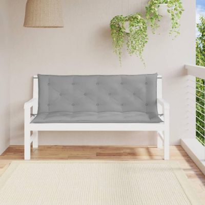 vidaXL Garden Bench Cushions 2pcs Gray 59.1"x19.7"x2.8" Oxford Fabric Image 1