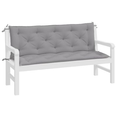 vidaXL Garden Bench Cushions 2pcs Gray 59.1"x19.7"x2.8" Oxford Fabric Image 2