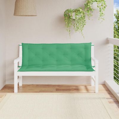 vidaXL Garden Bench Cushions 2pcs Green 59.1"x19.7"x2.8" Oxford Fabric Image 1