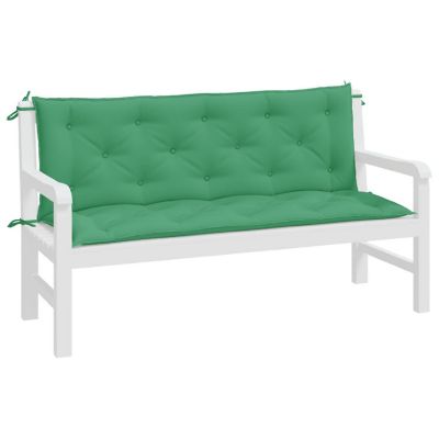 vidaXL Garden Bench Cushions 2pcs Green 59.1"x19.7"x2.8" Oxford Fabric Image 2