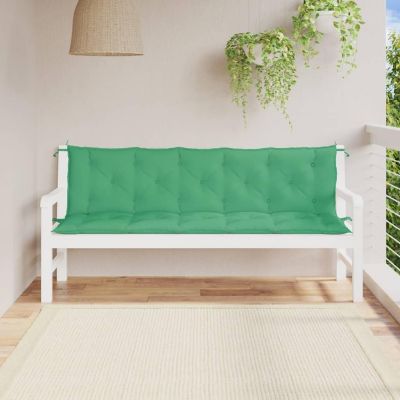 vidaXL Garden Bench Cushions 2pcs Green 70.9"x19.7"x2.8" Oxford Fabric Image 1