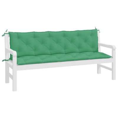 vidaXL Garden Bench Cushions 2pcs Green 70.9"x19.7"x2.8" Oxford Fabric Image 2