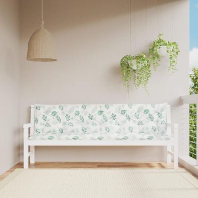 vidaXL Garden Bench Cushions 2pcs Leaf Pattern 78.7"x19.7"x2.8" Fabric Image 1