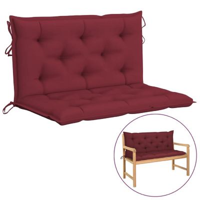 vidaXL Garden Bench Cushions 2pcs Wine Red 39.4"x19.7"x2.8" Oxford Fabric Image 1
