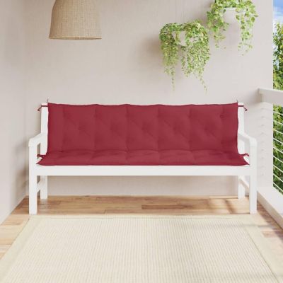 vidaXL Garden Bench Cushions 2pcs Wine Red 70.9"x19.7"x2.8" Oxford Fabric Image 1