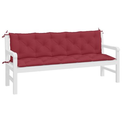 vidaXL Garden Bench Cushions 2pcs Wine Red 70.9"x19.7"x2.8" Oxford Fabric Image 2