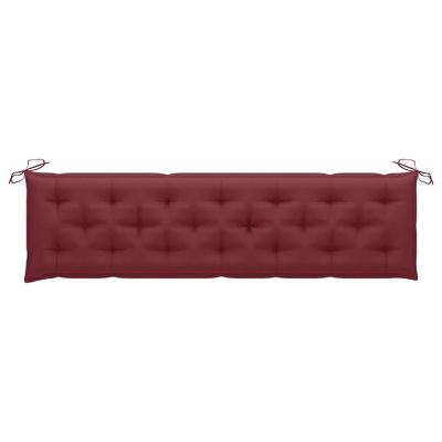 vidaXL Garden Bench Cushions 2pcs Wine Red 78.7"x19.7"x2.8" Oxford Fabric Image 3
