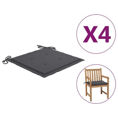vidaXL Garden Chair Cushions 4 pcs Anthracite 19.7"x19.7"x1.2" Oxford Fabric Image 1