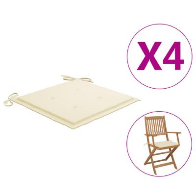 vidaXL Garden Chair Cushions 4 pcs Cream 15.7"x15.7"x1.2" Oxford Fabric Image 1