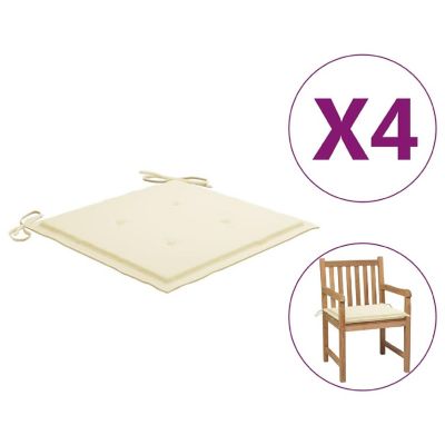 vidaXL Garden Chair Cushions 4 pcs Cream 19.7"x19.7"x1.2" Oxford Fabric Image 1