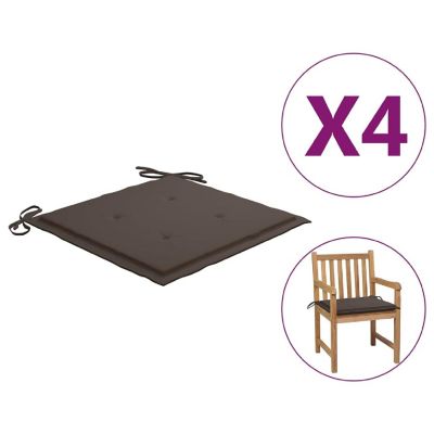 vidaXL Garden Chair Cushions 4 pcs Taupe 19.7"x19.7"x1.2" Oxford Fabric Image 1
