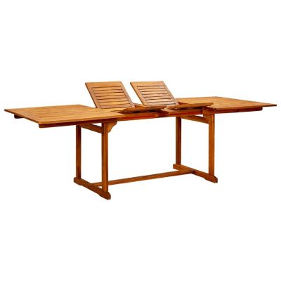 vidaXL Garden Dining Table (63"-94.5")x39.4"x29.5" Solid Acacia Wood Image 1