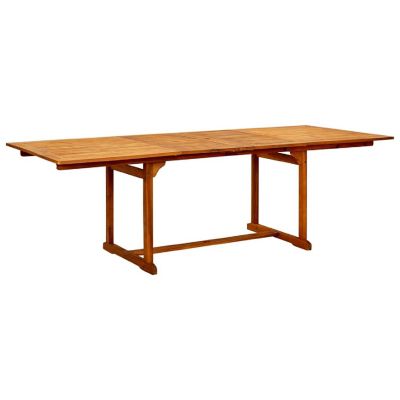 vidaXL Garden Dining Table (63"-94.5")x39.4"x29.5" Solid Acacia Wood Image 2