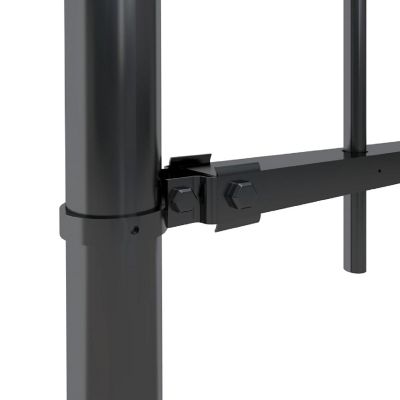 vidaXL Garden Fence with Spear Top Steel 66.9"x59.1" Black Image 3