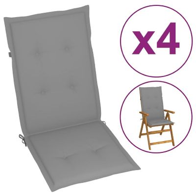 vidaXL Garden Highback Chair Cushions 4 pcs Gray 47.2"x19.7"x1.2" Fabric Image 1