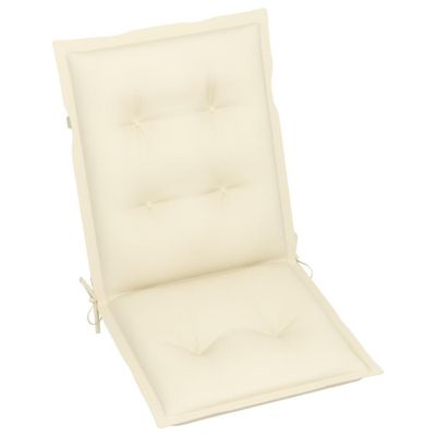 vidaXL Garden Lowback Chair Cushions 2 pcs Cream 39.4"x19.7"x2.8" Fabric Image 2