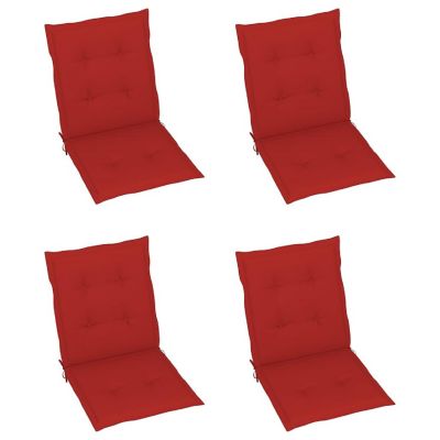 vidaXL Garden Lowback Chair Cushions 4 pcs Red 39.4"x19.7"x1.2" Oxford Fabric Image 2