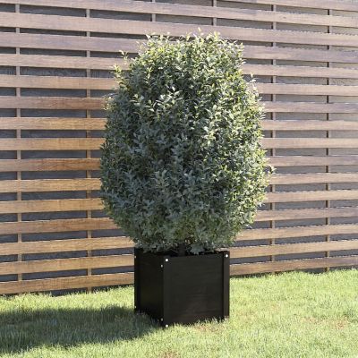 vidaXL Garden Planter Black 15.7"x15.7"x15.7" Solid Wood Pine Image 1
