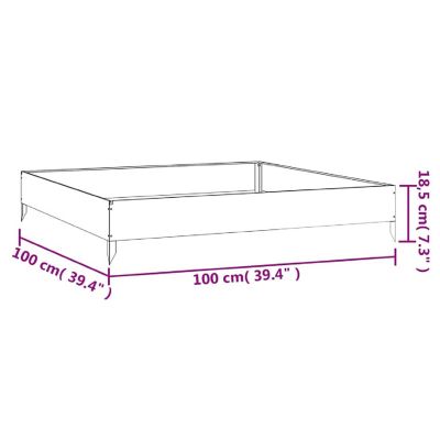 vidaXL Garden Raised Bed 39.4"x39.4"x7.3" Corten Steel Image 3