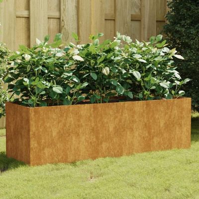 vidaXL Garden Raised Bed 47.2"x15.7"x15.7" Corten Steel Image 1