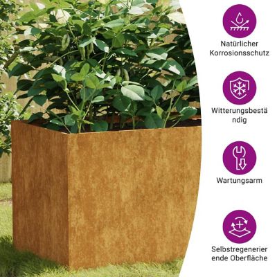 vidaXL Garden Raised Bed 47.2"x15.7"x15.7" Corten Steel Image 3