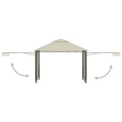 vidaXL Gazebo with Double Extended Roofs 9.8'x9.8'x9' Cream 0.6 oz/ft&#178; Image 2