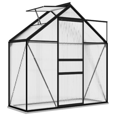 vidaXL Greenhouse Anthracite Aluminum 14.3 ft&#178; greenhouse Image 2