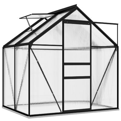 vidaXL Greenhouse Anthracite Aluminum 26.6 ft&#178; greenhouse Image 3