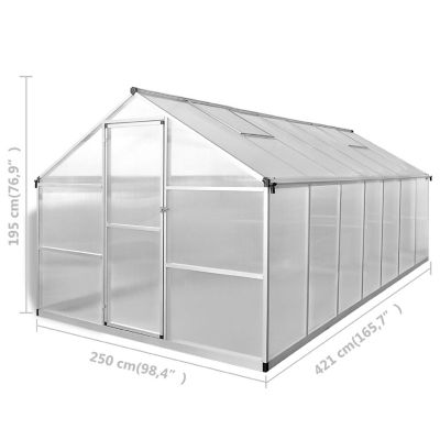 vidaXL Greenhouse Reinforced Aluminum 113.3 ft&#178; Image 3