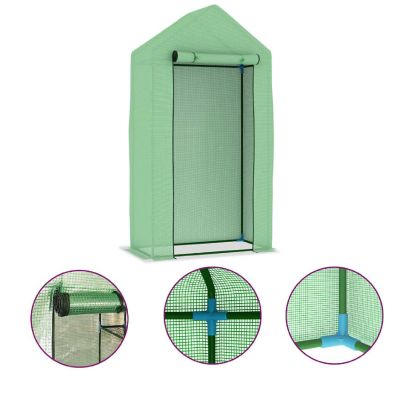 vidaXL Greenhouse with Steel Frame 5.4 ft&#178; 3.3'x1.6'x6.2' Image 1