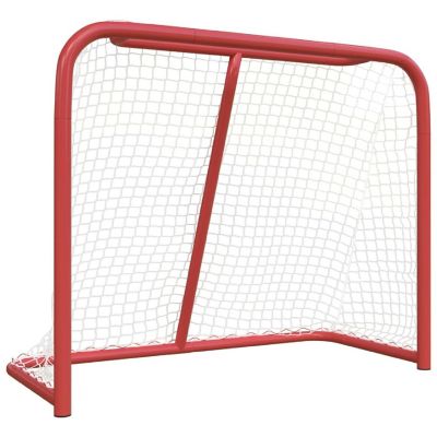 vidaXL Hockey Goal Red and White 72"x28"x48" Polyester Image 1