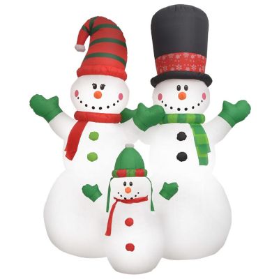 vidaXL Inflatable Snowman Family with LEDs8 ft Image 2