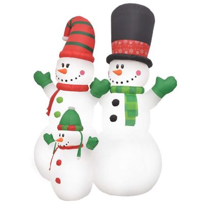 vidaXL Inflatable Snowman Family with LEDs8 ft Image 3