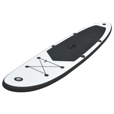 vidaXL Inflatable Stand up Paddle Board Set Black and White Image 2
