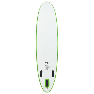 vidaXL Inflatable Stand Up Paddle Board Set Green and White Image 3