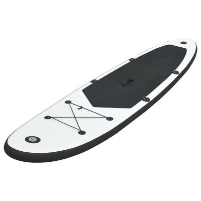 vidaXL Inflatable Stand Up Paddleboard Set Black and White Image 2