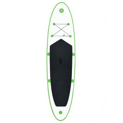 vidaXL Inflatable Stand Up Paddleboard Set Green and White paddleboard Image 3