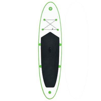 vidaXL Inflatable Stand Up Paddleboard Set Green and White Image 3